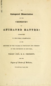 Cover of: An essay on the chemistry of animated matter