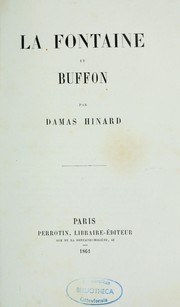 Cover of: La Fontaine de Buffon by Jean Joseph Stanislas Albert Damas-Hinard