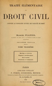 Cover of: Traité élémentaire de droit civil conforme au programme officiel des Facultés de droit