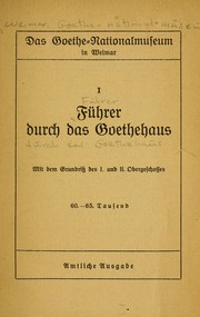 Cover of: Führer durch das Goethehaus. by Goethe-Nationalmuseum (Germany)