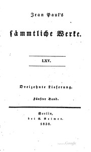 Cover of: Jean Paul's sämmtliche Werke ... by Jean Paul