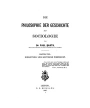 Cover of: Die philosophie der geschichte als sociologie