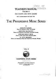 Cover of: Teacher's manual for the Progressive music series