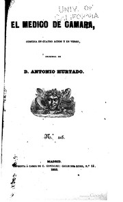 Cover of: El médico de cámara: comedia en cuatro actos y en verso