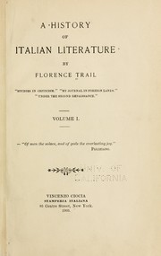 Cover of: A history of Italian literature by Florence Trail, Florence Trail