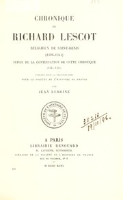 Cover of: Chronique de Richard Lescot by Richard Lescot