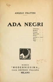 Cover of: Ada Negri