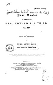 Cover of: Year books of the reign of King Edward the Third