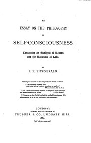 Cover of: An Essay on the Philosophy of Self-consciousness: Containing an Analysis of ...