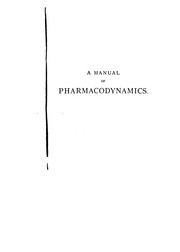 Cover of: A Manual of Pharmacodynamics