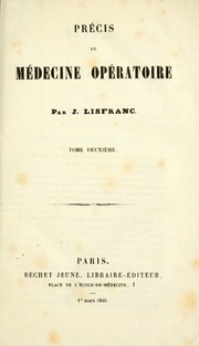 Cover of: Précis de médecine opératoire