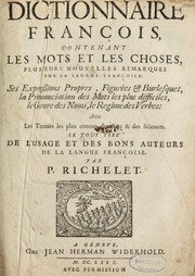 Cover of: Dictionnaire françois... by Pierre Richelet