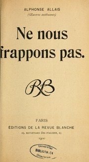 Cover of: Ne nous frappons pas
