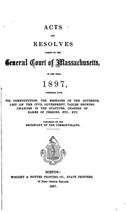 Cover of: Acts and Resolves Passed by the General Court by Massachusetts