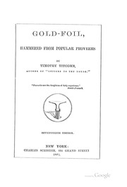 Gold-foil: Hammered from Popular Proverbs