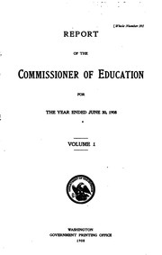 Cover of: Report of the Commissioner of Education Made to the Secretary of the ... by United States Bureau of Education, United States Dept. of the Interior