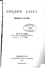 Cover of: Golden lives, biographies for the day