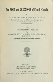 Cover of: The récit and chronique of French Canada