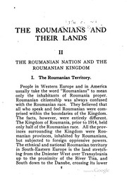 Cover of: The Roumanian nation and the Roumanian kingdom. by 