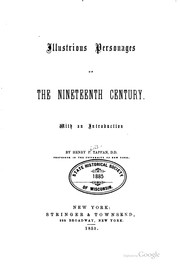 Cover of: Illustrious personages of the nineteenth century