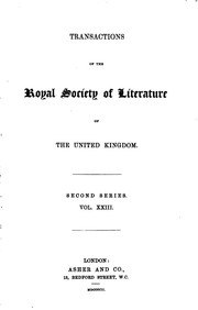 Cover of: Transactions of the Royal Society of Literature of the United Kingdom by Royal Society of Literature (Great Britain)