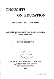 Cover of: Thoughts on education by Mandell Creighton