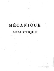 Cover of: Mécanique analytique