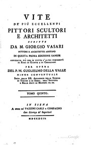 Cover of: Vite de' più eccellenti pittori scultori e architetti by Giorgio Vasari