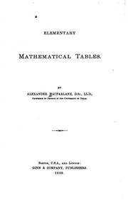 Cover of: Elementary mathematical tables.