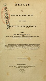 Cover of: Essays on hypochondriachal and other nervous affections