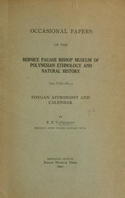 Cover of: Tongan astronomy and calendar