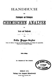 Cover of: Handbuch der physiologisch- und pathologisch-chemischen Analyse für Aerzte und studirende