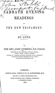 Cover of: Sabbath evening readings on the New Testament by by John Cumming.