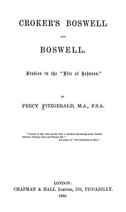 Cover of: Croker's Boswell and Boswell.: Studies in the "Life of Johnson."