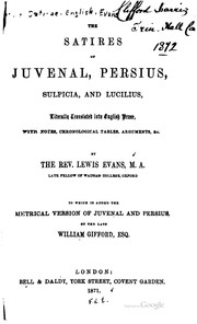 Cover of: The Satires of Juvenal, Persius, Sulpicia, and Lucilius ...