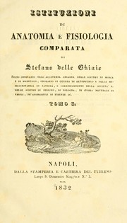 Cover of: Istituzioni di anatomia e fisiologia comparativa.