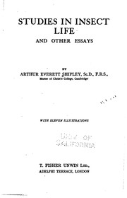 Cover of: Studies in Insect Life and Other Essays by Arthur Everett Shipley