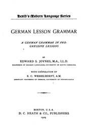 Cover of: German lesson grammar by Edward Southey Joynes