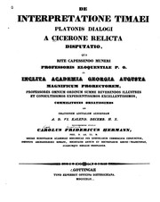 Cover of: De interpretatione Timaei Platonis Dialogi a Cicerone relicta disputatio