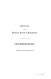 Cover of: Chambersburg in the Colony and the Revolution: A Sketch