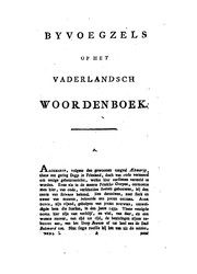 Cover of: Vaderlandsch woordenboek: Byvoegzels op het vaderlandsch woordenboek by 