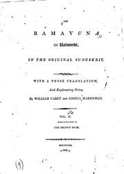 Cover of: The Ramayuna of Valmeeki, in the original Sungskrit.