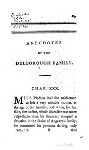 Cover of: Anecdotes of the Delborough family.: A novel ...