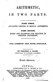 Cover of: Arithmetic, in two parts by Frederic A. Adams