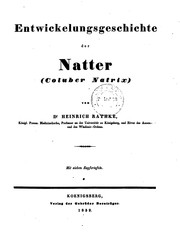 Cover of: Entwickelungsgeschichte der Natter(coluber Natrix)