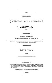 Cover of: The Philadelphia Medical and Physical Journal by Benjamin Smith Barton