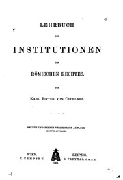 Cover of: Lehrbuch der Institutionen des römischen Rechtes