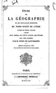 Cover of: Étude sur la géographie et les populations primitives du nord-ouest de l ...