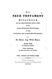 Cover of: Kritisch exegetisches Handbuch über den ersten Brief an die Korinther
