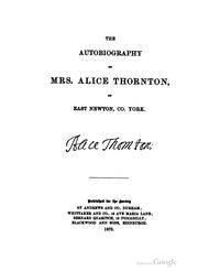 Cover of: The autobiography of Mrs. Alice Thornton of East Newton, Co. York by Alice (Wandesford) Thornton, Alice (Wandesford) Thornton